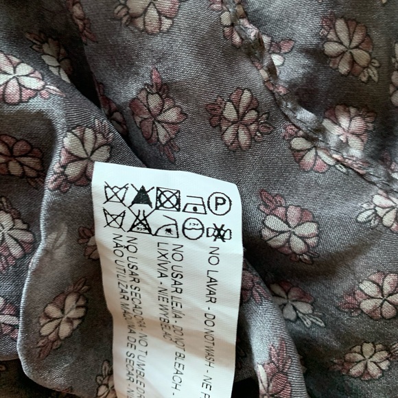 2/$25 Zara Grey Silk Blouse S - Picture 6 of 8